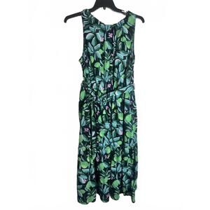 AVA & VIV Tropical Lime Print Womens 1X Dress